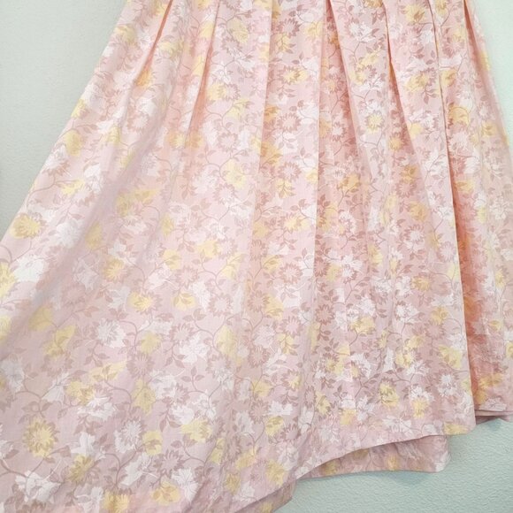 VTG 60's American Floral Pink Midi Skirt Cotton Blend Sz 24W Made USA UNION - Picture 4 of 10